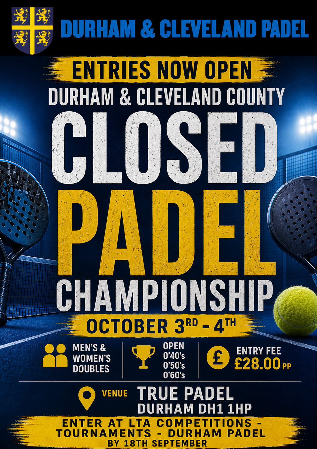 Entry Open County Closed Padel poster 2026